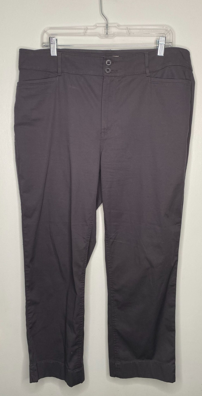LOFT Women's Straight Crop Pants Slate Gray Size 14